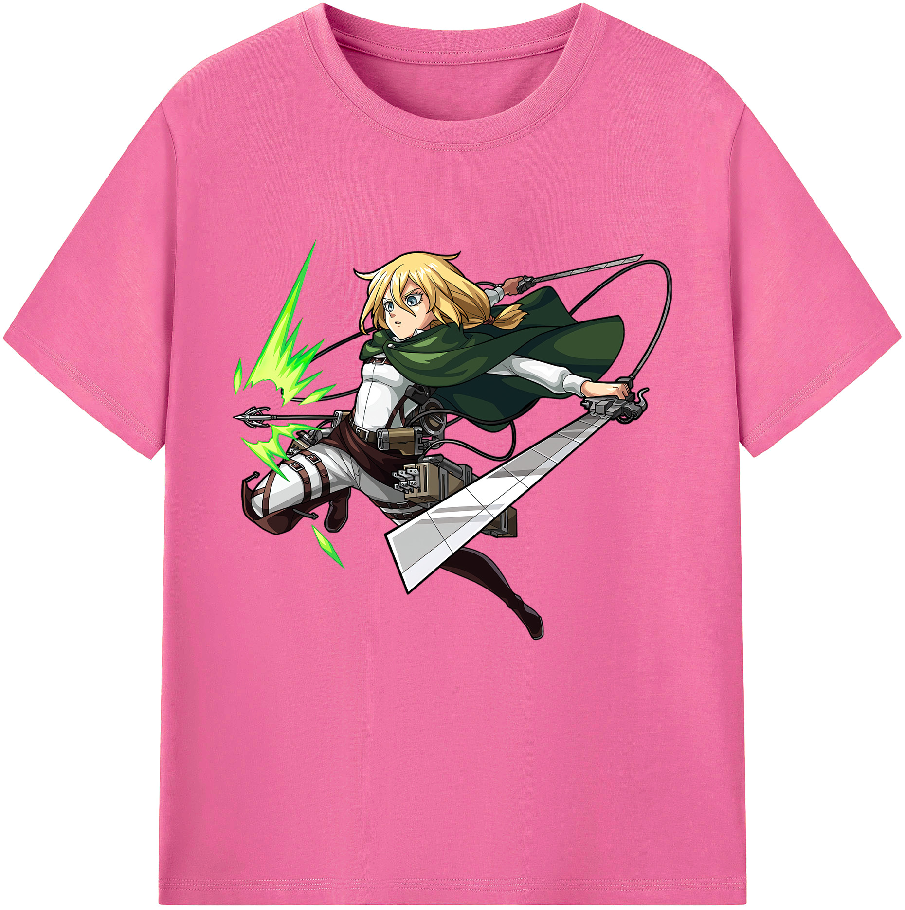 （画像用） 進撃の巨人 クリスタ·レンズ Attack on Titan Christa Lenz レディースカジュアルプリントTシャツ（綿100％）